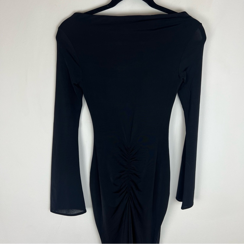 MESHKI - Millicent Long Sleeve Black Bodycon Maxi Dress Size XXS - Picture 13 of 15
